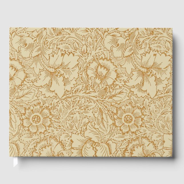 Livre D'or William Morris Papier peint floral Poppy (Recto)