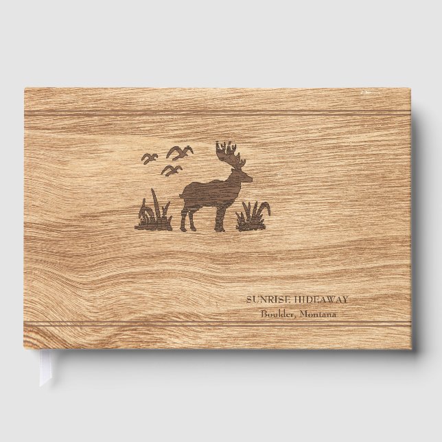 Livre D'or Wood Grain Nature Silhouette ID346 (Recto)