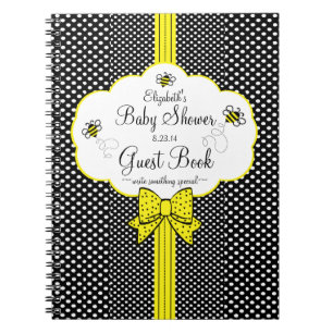 Livre jaune et noir d'abeille de baby shower