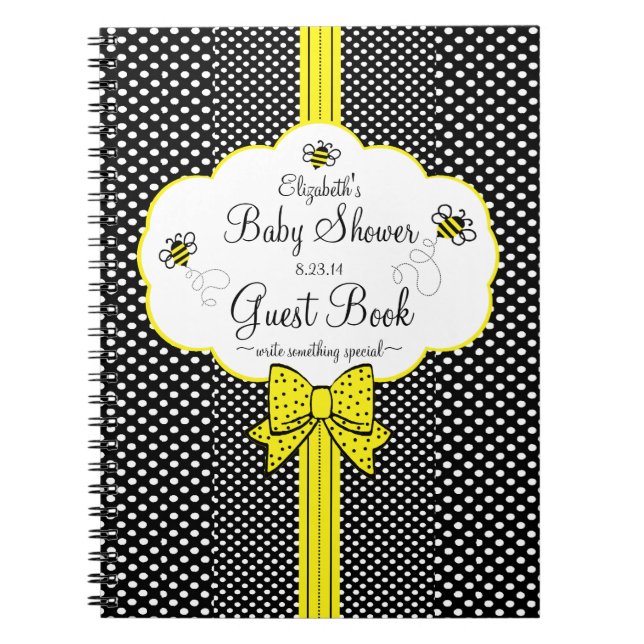 Livre jaune et noir | d'abeille de baby shower (Devant)