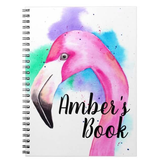 Livre personnalisé avec aquarelle flamante (Devant)