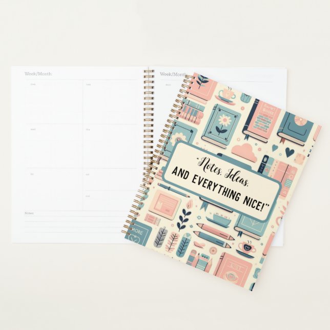 Livre personnalisé et école pastel plante (Devant avec enveloppe)
