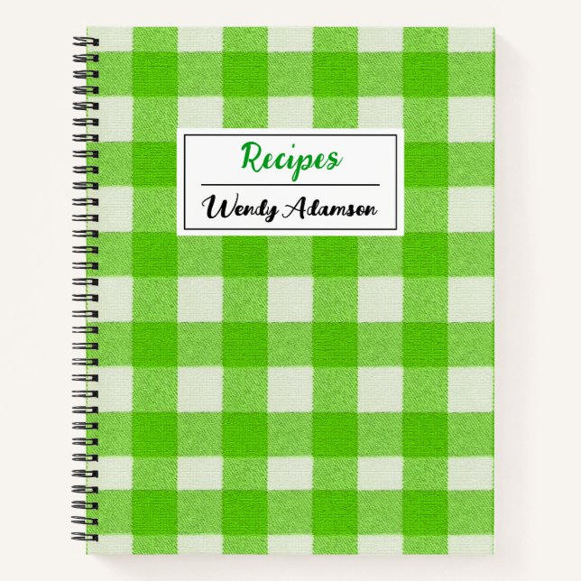 Livre Recette Retro vintage. | En vichy verte (Devant)