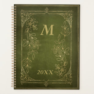 Livre vintage Ornate Monogramme Or doré