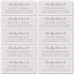 Livrer au Mariage de calligraphie Étiquette de adr