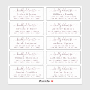 Livrer au Mariage de calligraphie Étiquette de adr
