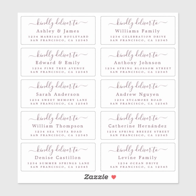 Livrer au Mariage de calligraphie Étiquette de adr (Feuille)