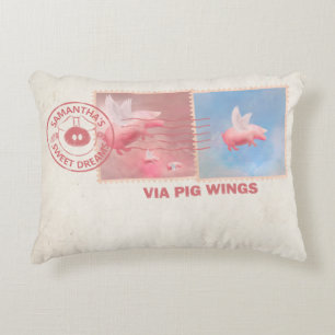 Livrer vous-même Flying Pig Coussin d'accentuation