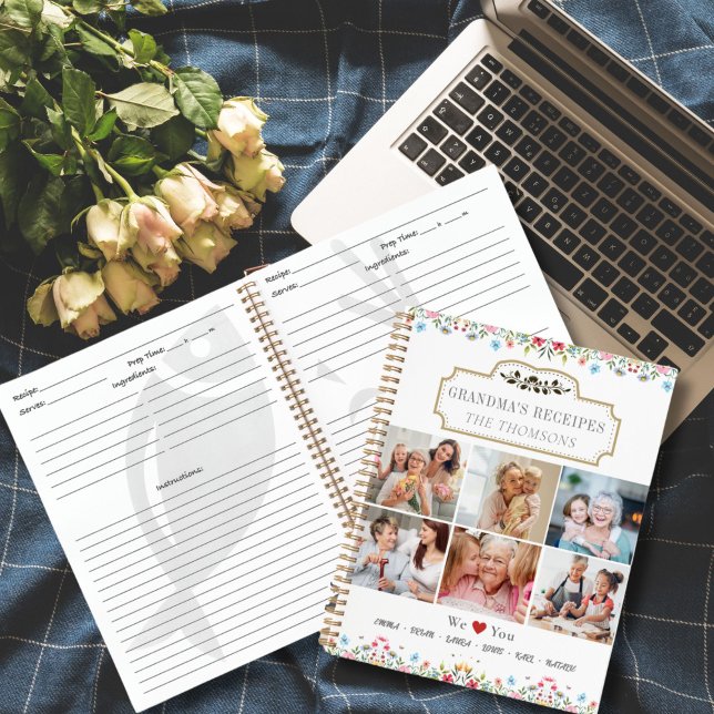 Livres à recettes de la famille - Cadeau mémorable (Family recipe book with family photos and family names, good gift idea for your family chef.)