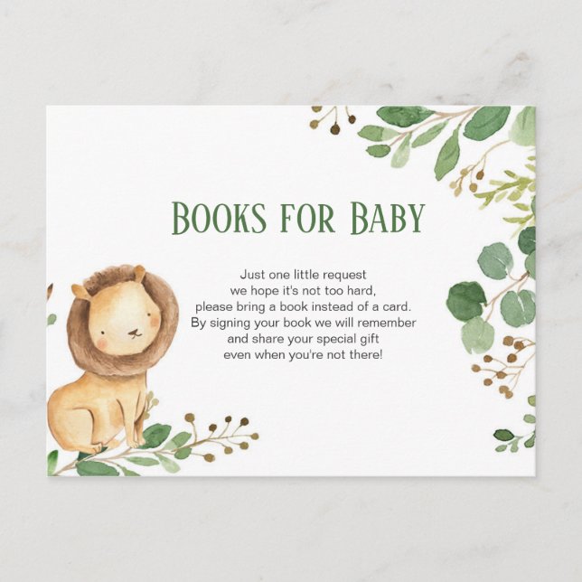 Livres bébé Lion vert insérer carte (Devant)