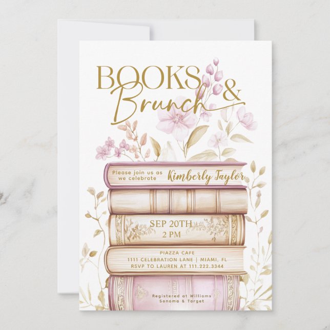 Livres & Brunch Story Livre Invitation de douche n (Devant)
