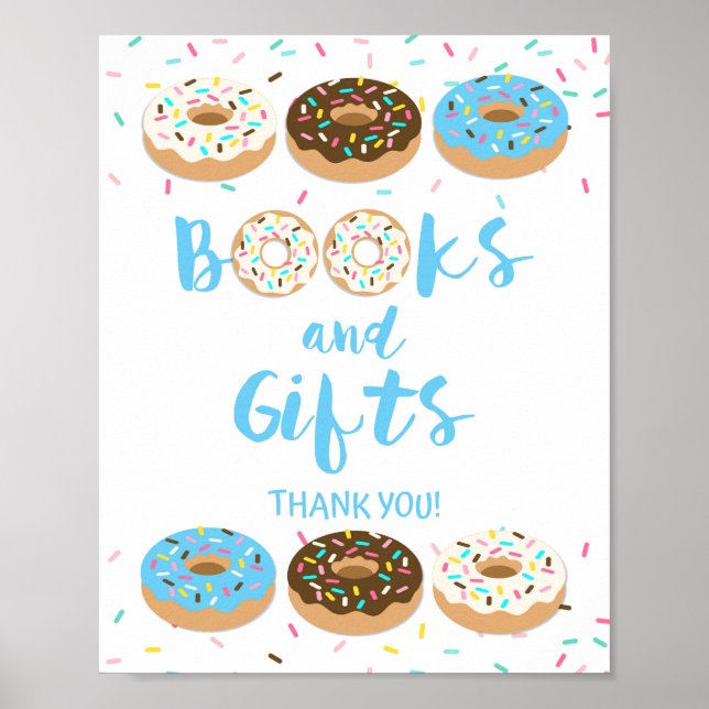 Livres & Cadeaux Douche Tableau Signe Bleu Donuts (Devant)