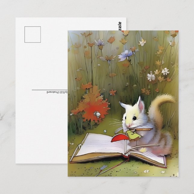 Livres, carte postale pour les postes (Devant / Derrière)