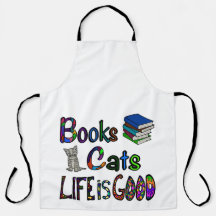 Livres Chats La Vie Est Belle Tablier Large
