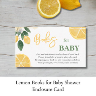 Livres citron pour carte de boîtier Baby shower