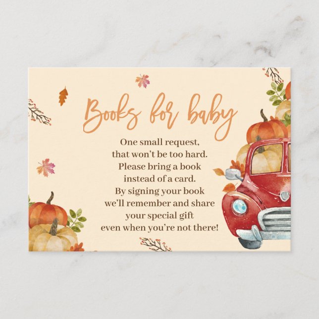 Livres Citrouilles d'automne pour cartes pour bébé (Devant)