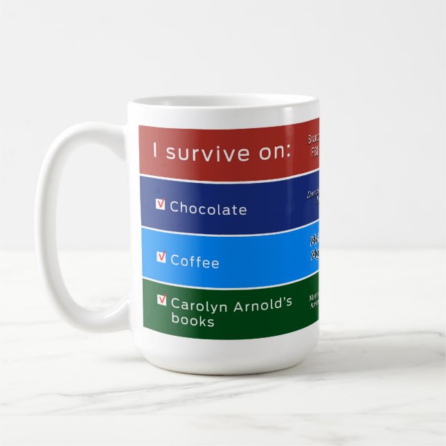 Livres de Carolyn Arnold tasse de 15 onces (Gauche)