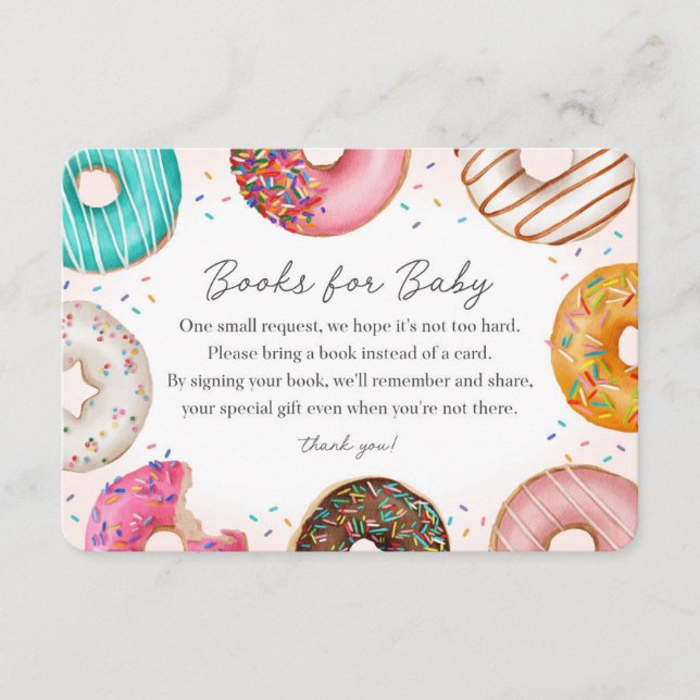 Livres de Donut arrosés pour invitation bébé Inser (Devant)