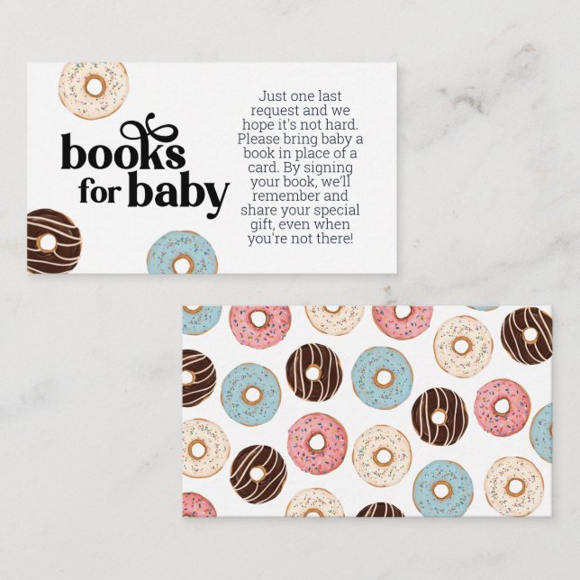 Livres de Donut pour carte de boîtier bébé (Devant / Derrière)