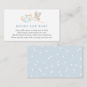 Livres de la cigogne bleue pour bébé carte d'inser