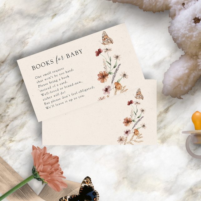 Livres De Livres Pour Bébé Carte Boîtier (Boho Watercolor Wildflowers Books For Baby Enclosure Card by Painted Paperie
)