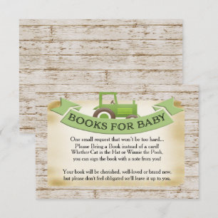 Livres de tracteur vert pour carte bébé