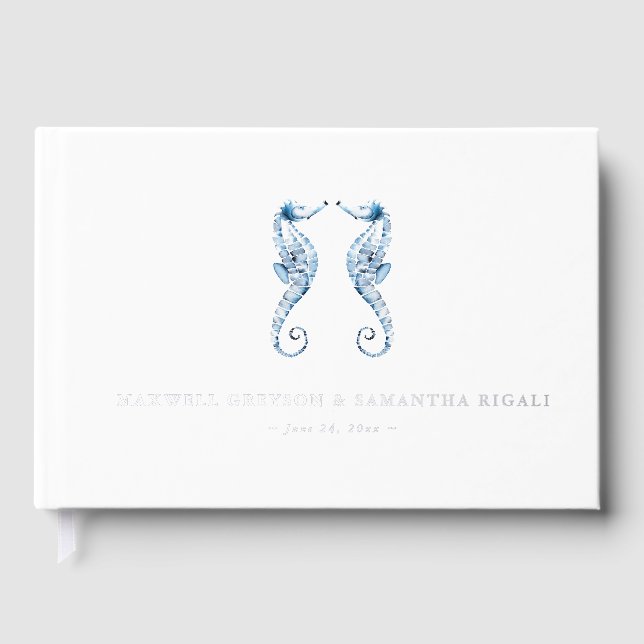 Livres d'hôtes mariages Aquarelle Seahores (Recto)