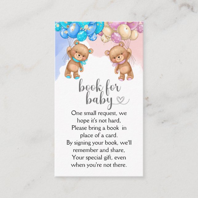 Livres D'Ours Pour Carte Bébé (Devant)