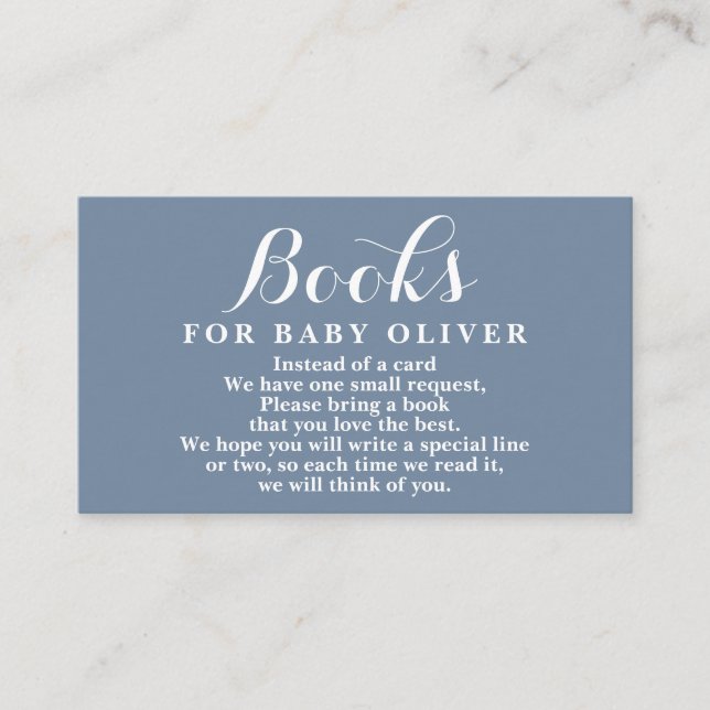 Livres Dusty Blue pour carte de demande pour bébé (Devant)