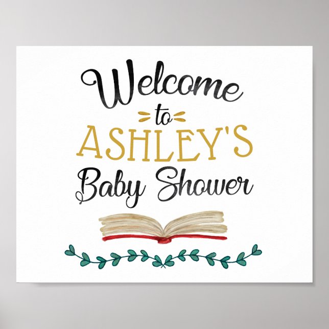 Livres et Brunch Baby shower Affiche de bienvenue (Devant)