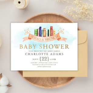 Livres et Brunch Baby shower Invitation