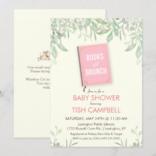 Livres et Brunch Baby shower Invitation