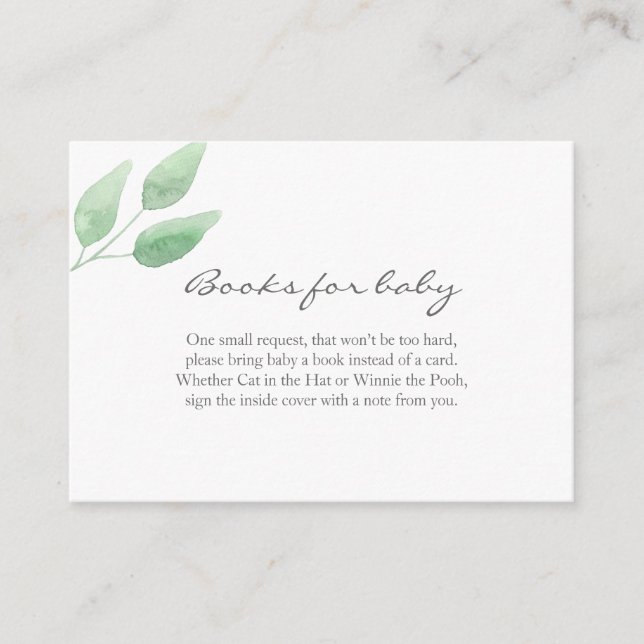 Livres Eucalyptus pour carte Baby shower bébé (Devant)