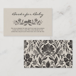 Livres floraux noirs pour carte d'insertion bébé