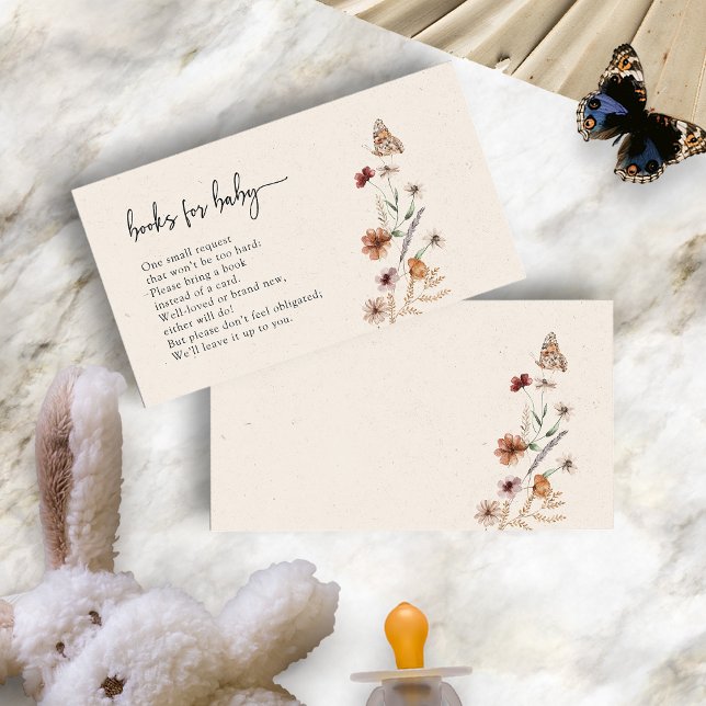 Livres Floraux pour la carte de boîtier bébé (Boho Floral Books For Baby Enclosure Card by Painted Paperie
)