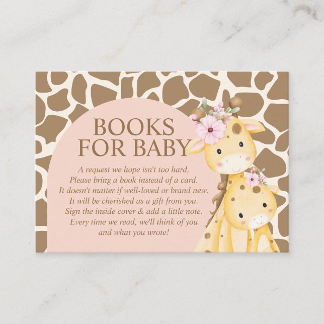Livres Giraffe Fille Rose Pour Carte Boîtier Bébé (Devant)
