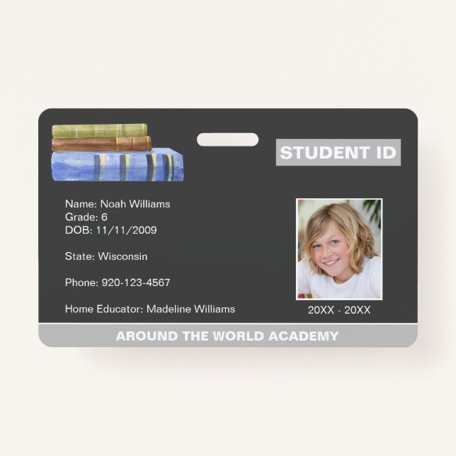 Livres Homeschool Student ID Badge (Devant)