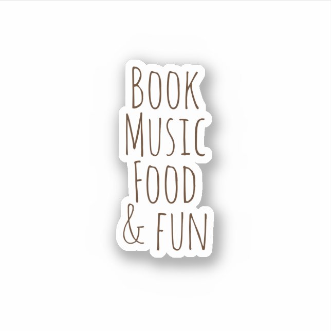 Livres Musique Nourriture et plaisir, Sticker esth (Devant)