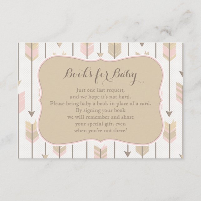 Livres pour bébé Insertion carte Blush Rose et Tan (Devant)