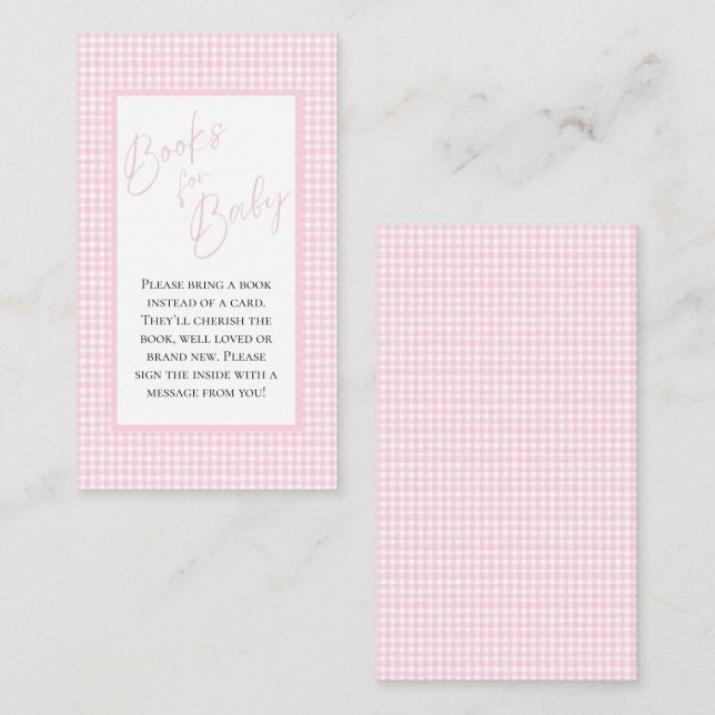 Livres pour bébé rose En vichy carte de boîtier (Devant / Derrière)