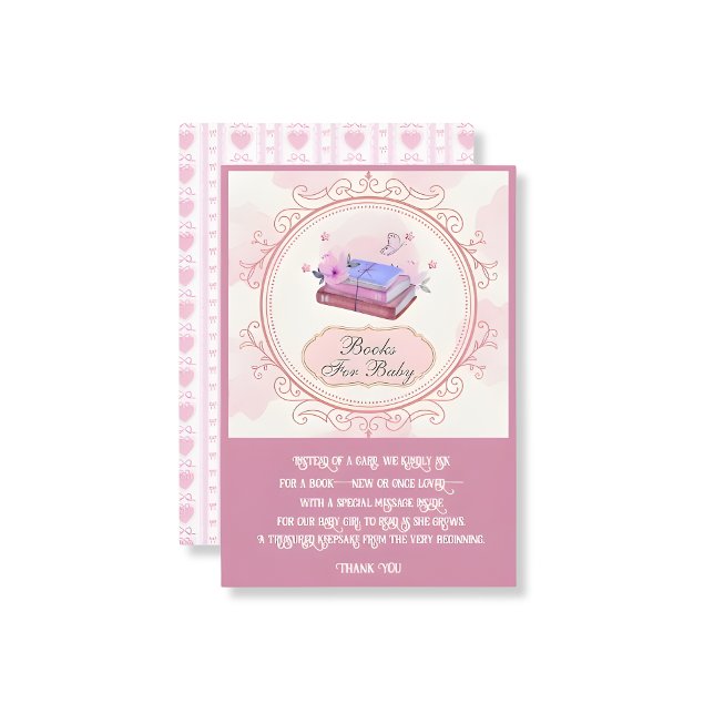 Livres Pour Carte Boîtier Bébé (books-for-baby-shower-enclosure-card-purple-pony-dreams-collection)
