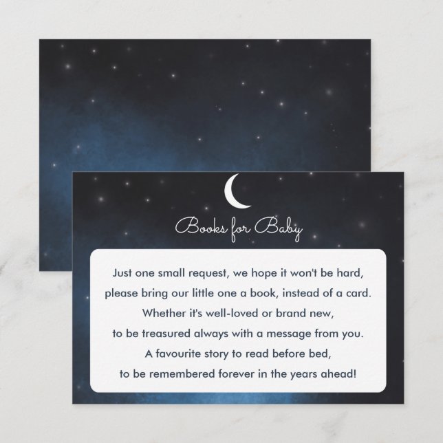 Livres pour la carte Baby shower de nuit de bébé S (Devant / Derrière)
