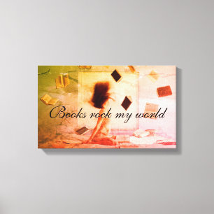 Livres rock my world toile print