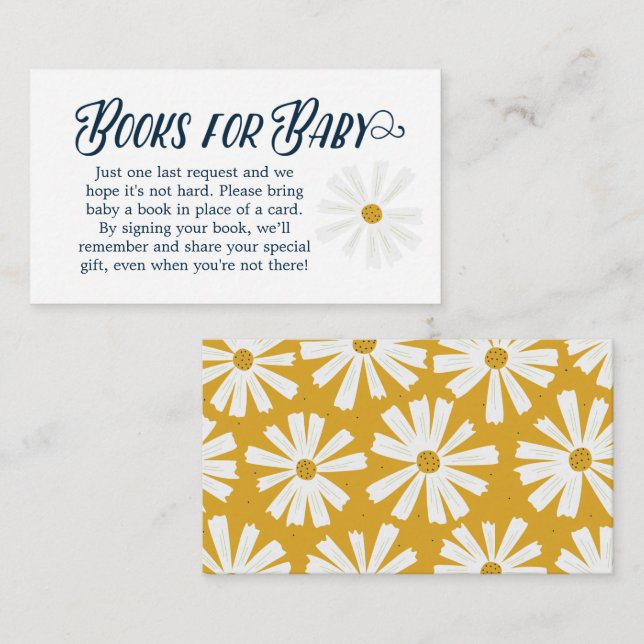 Livres Scandi Daisy pour carte de boîtier pour béb (Devant / Derrière)