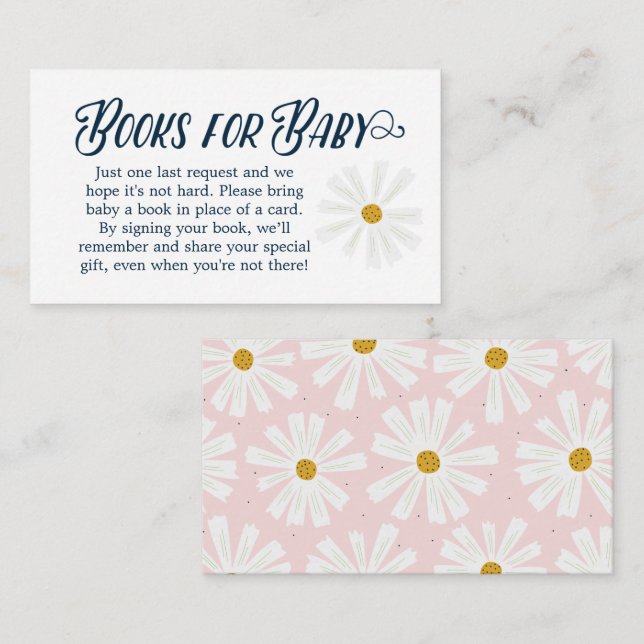 Livres Scandi Daisy pour carte de boîtier pour béb (Devant / Derrière)