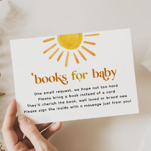 Livres Sunshine pour carte d'insertion Baby shower