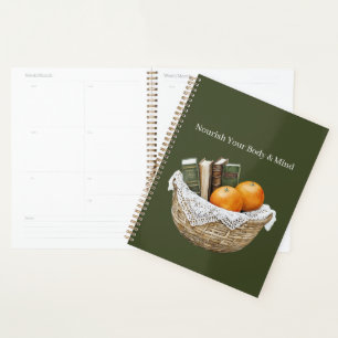 Livres verts et oranges Nourriture