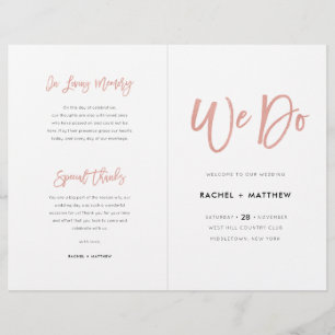 Livret du programme de mariage Gold Chic Blue & Ro