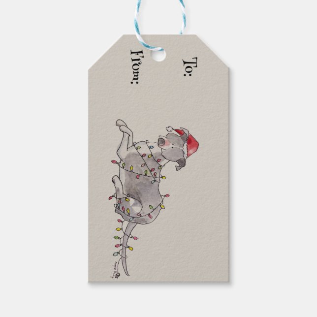 Liz Doggie Christmas Tags Geschenkanhänger (Vorderseite)