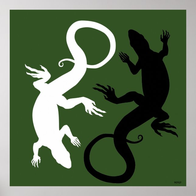 Lizard Art Poster Reptile Art druckt Poster groß (Vorne)